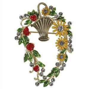 Collectif Accessories Flower Basket Brooch